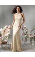 Champagne Floor-length Chiffon Natural Mermaid Bridesmaid Dress