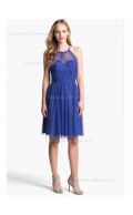 Royal Blue Natural Chiffon Knee-length Sweetheart A-line Bridesmaid Dress