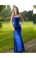 Royal Blue Bateau Natural Floor-length Column / Sheath Taffeta Bridesmaid Dress