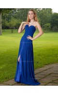Royal Blue Sweetheart A-line Natural Sweep Chiffon Bridesmaid Dress