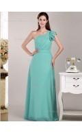 Jade Floor-length One Shoulder Natural Chiffon A-line Bridesmaid Dress