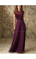Beautiful Grape Chiffon Floor-length Beading Bridesmaid Dress