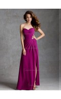 UK Multicolor Fuchsia Chiffon Floor-length Beading Bridesmaid Dress