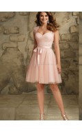 Forever Yours Indy Pink Tulle Short-length Beading Bridesmaid Dress