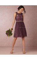 Discount Lace A-line Grape Bridesmaid Dresses