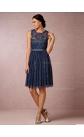 Best A-line Lace Navy Bridesmaid Dresses