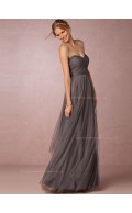 Hot Style A-line Tulle Gray Sleeveless Bridesmaid Dresses