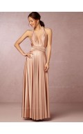 2016 Sexy V-neck Floor-length Pink Sleeveless Bridesmaid Dresses