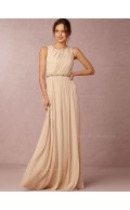 Imaginative Chiffon Champagne Sleeveless Floor-length Bridesmaid Dresses