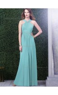 Elegant Chiffon Floor-length Jade Bridesmaid Dresses