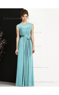 Elegant Celebrity Sash Floor-length Chiffon Bridesmaid Dresses