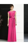 Romantica Red Floor-length Chiffon Rose Sash Bridesmaid Dresses