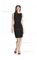 Elegant Best Knee-length Satin Black Bridesmaid Dresses