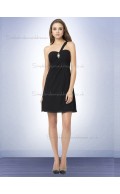 Budget Best Mini Beading Black Chiffon Bridesmaid Dresses