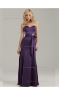 Fitted Celebrity Regency Floor-length Beading Bow Satin Bridesmaid Dresses