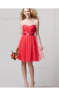 Elegant Girls Tulle Short-length Watermelon Belt Bridesmaid Dresses