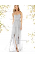 Discount Draped Gray Floor-length Chiffon Bridesmaid Dresses