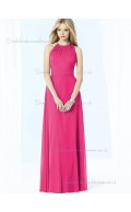 UK Best Floor-length Chiffon Hot Pink Bridesmaid Dresses