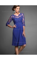 Vintage Stunning Chiffon Short-length Applique Royal Blue Bridesmaid Dresses