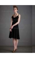 Budget Amazing Chiffon Black Short-length Bridesmaid Dresses