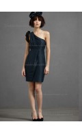 Vintage Romantica Dark Navy Short-length Satin Bridesmaid Dresses