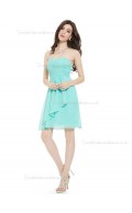 Budget Romantica Pool Chiffon Sweetheart A-line Short-length Ruffles Empire Bridesmaid Dress