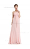 Designer Pink Chiffon One Shoulder A-line Floor-length Ruffles Empire Bridesmaid Dress