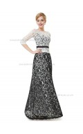 Orange Vintage Mermaid Lace Belt Floor-length Bateau Bridesmaid Dress