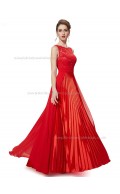 Online Girls Red A-line Lace Floor-length Bateau Bridesmaid Dress