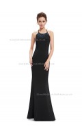 Designer Amazing Black Mermaid Beading Floor-length Bateau Bridesmaid Dress