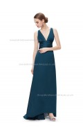 Vintage Girls A-line Chiffon Floor-length V-neck Bridesmaid Dress