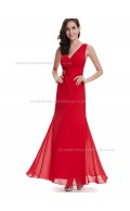 Online Red Mermaid Chiffon Beading Floor-length One Shoulder Bridesmaid Dress