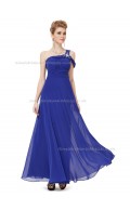 Budget Amazing Royal Blue A-line Chiffon Beading Floor-length Bridesmaid Dress