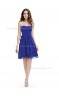 Designer Stunning Royal Blue A-line Chiffon Knee-length Sweetheart Bridesmaid Dress