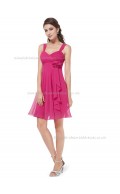 Multicolor Vintage A-line Chiffon Hand Made Flower Knee-length Sweetheart Bridesmaid Dress