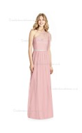 Budget Elegant Sweetheart Candy Pink Belt / Beading Floor-length A-line soft tulle Bridesmaid Dress