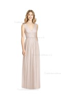 Beautiful Girls floor-length A-line Lux Chiffon V-neck blush Bridesmaid Dress