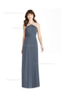 UK Best silverstone Chiffon A-line Beading floor-length Bridesmaid Dress