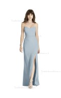 Cheap Amazing Column / Sheath Chiffon Floor-length Sweetheart mist Split Bridesmaid Dress