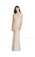 Amazing Scoop Champagne Floor-length Chiffon Mermaid Bridesmaid Dress