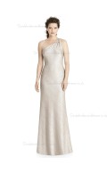 Fitted Champagne Mermaid One Shoulder Floor-length Bridesmaid Dress