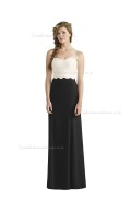 Cheap Amazing floor-length Column / Sheath Sweetheart Lace Satin Bridesmaid Dress