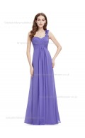 Budget Girls A-line Chiffon Empire Sweetheart Floor-length Sleeveless Draped Hand Made Flower Lavender Bridesmaid Dress