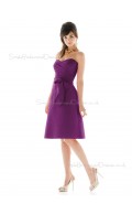 Satin Sweetheart A-line Knee-length Sleeveless Natural Purple Zipper Bridesmaid Dress