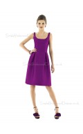 Dupioni Bateau A-line Knee-length Sleeveless Natural Purple Zipper Bridesmaid Dress