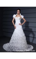 Ivory Natural Beading / Hand Made Flower A-line Sleeveless Taffeta Zipper Sweetheart Chapel Wedding Dress