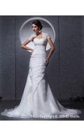 Ivory A-line Beading / Ruffles Chapel Sleeve Sweetheart Empire Zipper Organza Short Wedding Dress