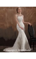 Sleeveless Zipper Beading / Hand Made Flower / Appliques / Lace Empire Sweetheart Ivory A-line Court Satin Wedding Dress