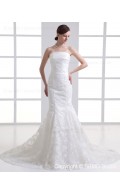 Dropped Court Ivory Mermaid Tulle Applique Sleeveless Zipper Beteau Wedding Dress