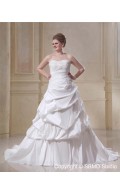Lace Up Sweetheart Size Chapel A-line / Plus Taffeta Sleeveless Ivory Beading / Applique / Ruffles Dropped Wedding Dress